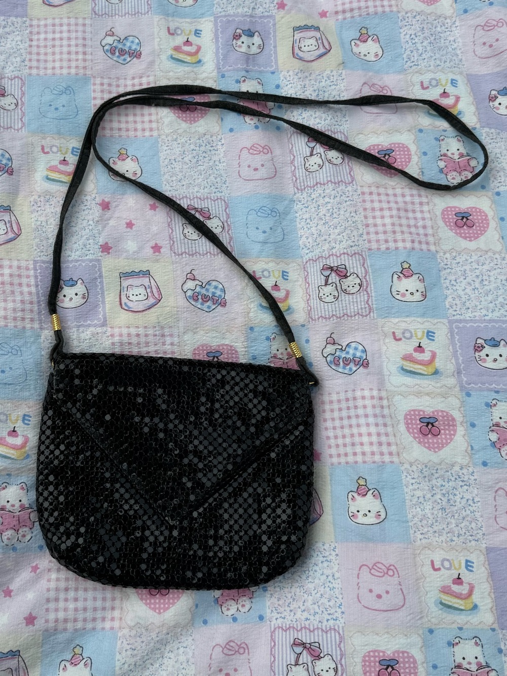 Vintage Y2K Mitzi Black mesh mini shoulder bag
